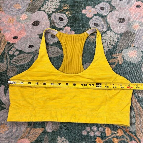 Outdoor Voices Sports Bra Womens Large Yellow Sweat Tech Wireless Racerback L - Picture 8 of 10